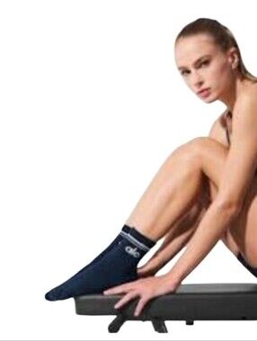 ALO Yoga Navy Ankle Athletic Socks with Logo